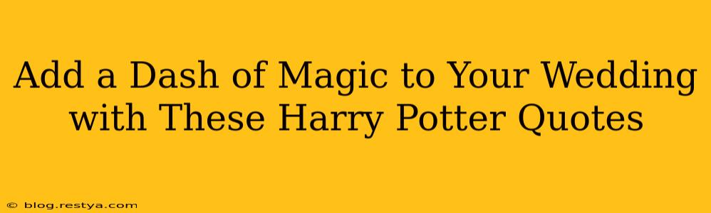 Add a Dash of Magic to Your Wedding with These Harry Potter Quotes
