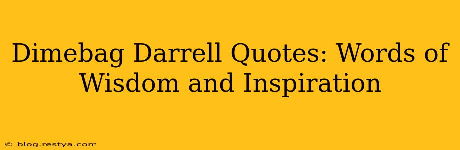 Dimebag Darrell Quotes: Words of Wisdom and Inspiration