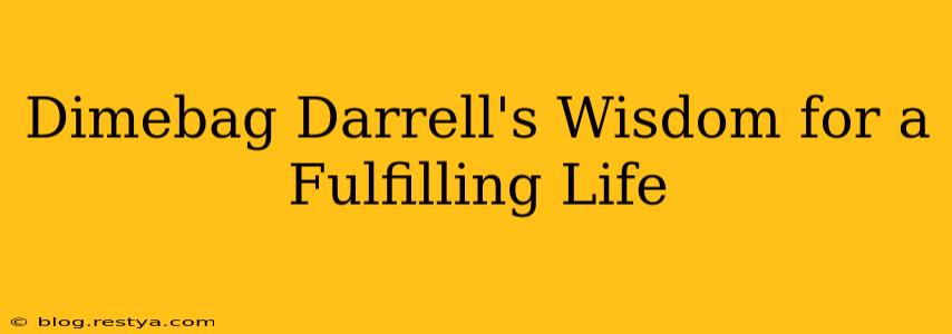 Dimebag Darrell's Wisdom for a Fulfilling Life