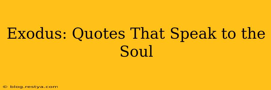 Exodus: Quotes That Speak to the Soul