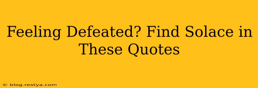 Feeling Defeated? Find Solace in These Quotes