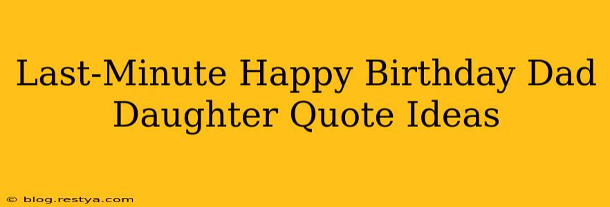 Last-Minute Happy Birthday Dad Daughter Quote Ideas