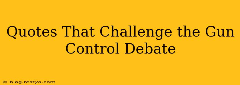 Quotes That Challenge the Gun Control Debate