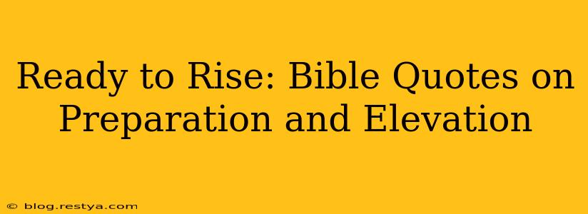 Ready to Rise: Bible Quotes on Preparation and Elevation