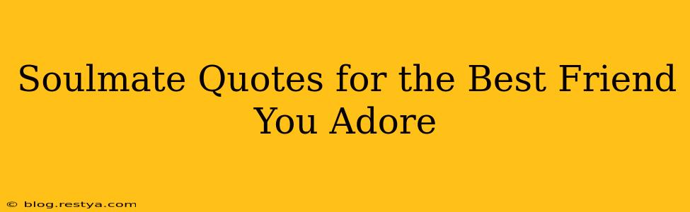 Soulmate Quotes for the Best Friend You Adore