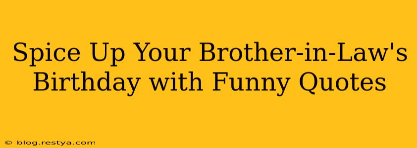 Spice Up Your Brother-in-Law's Birthday with Funny Quotes
