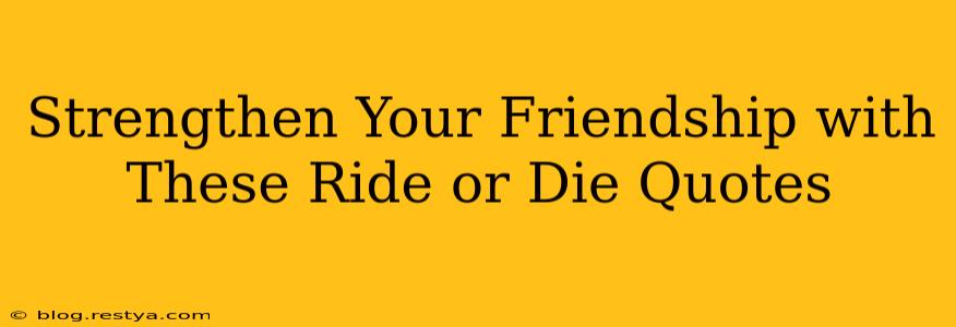 Strengthen Your Friendship with These Ride or Die Quotes