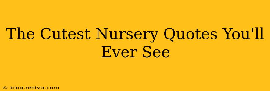 The Cutest Nursery Quotes You'll Ever See