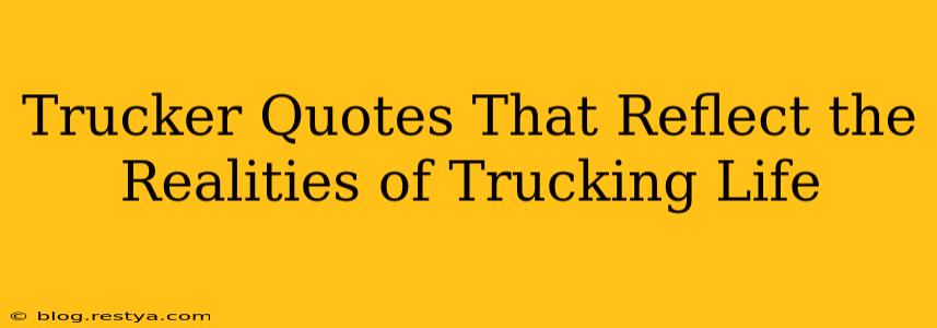 Trucker Quotes That Reflect the Realities of Trucking Life
