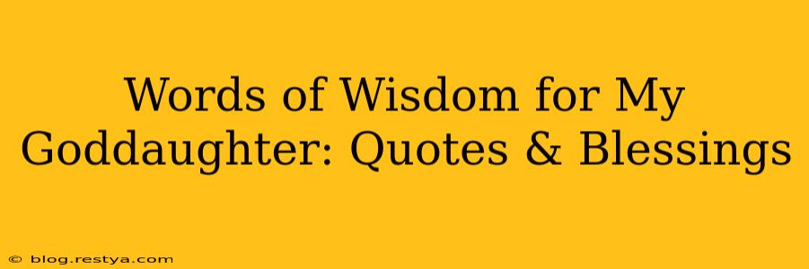 Words of Wisdom for My Goddaughter: Quotes & Blessings